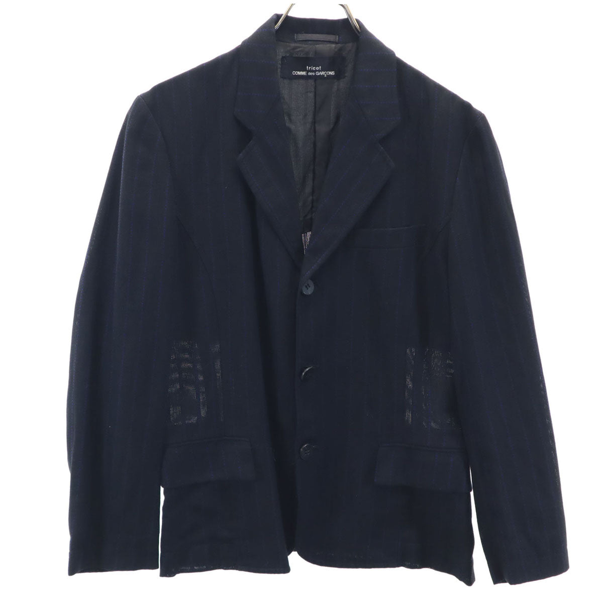 tricot COMME des GARCONS トリコットコムデギャルソン 80s 1989年 ヴィンテージ 日本製 ストライプ柄 テーラードジャケット ブラック メンズ