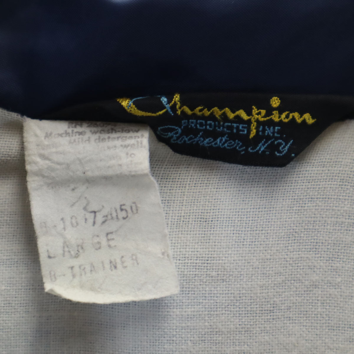 Champion チャンピオン 70s ヴィンテージ ランナーズタグ 黒タグ コーチジャケット L ブルー Gordon メンズ