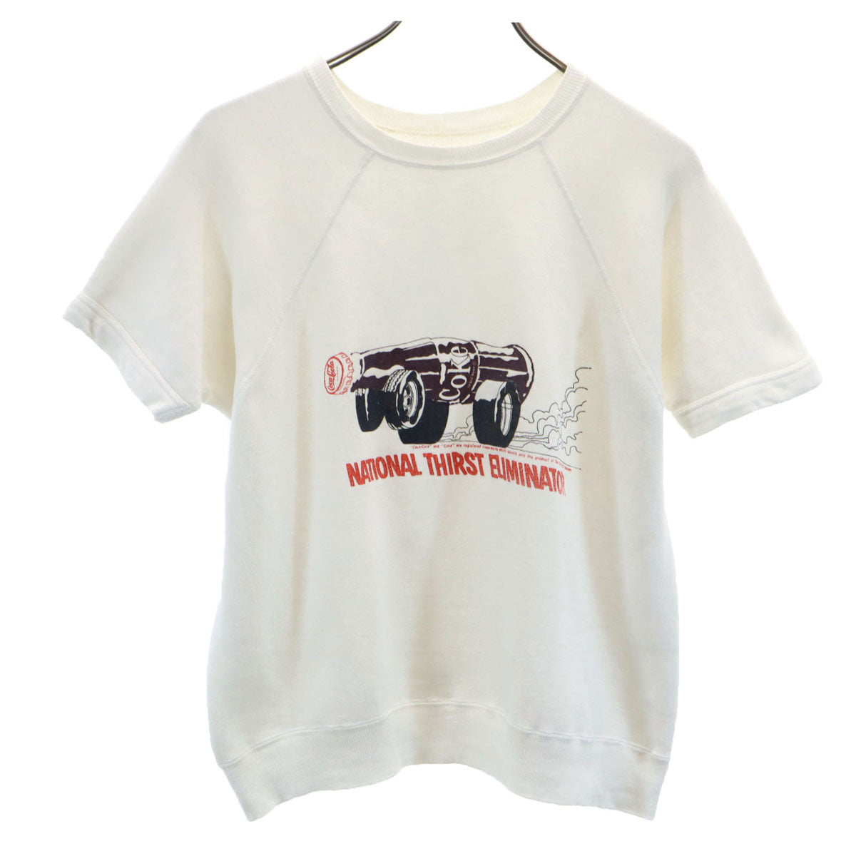 VINTAGE ヴィンテージ 60s 70s コカコーラ ホットロッド 長袖 ラグラン スウェット ホワイト メンズ