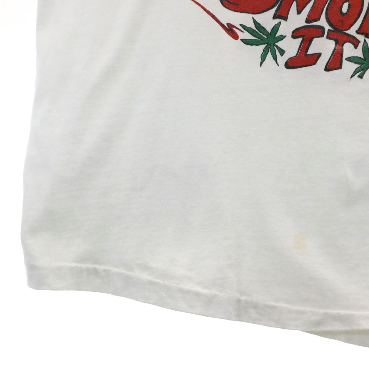 OLD オールド 90s 長袖 両面 プリントスカル Tシャツ XL ホワイト メンズ