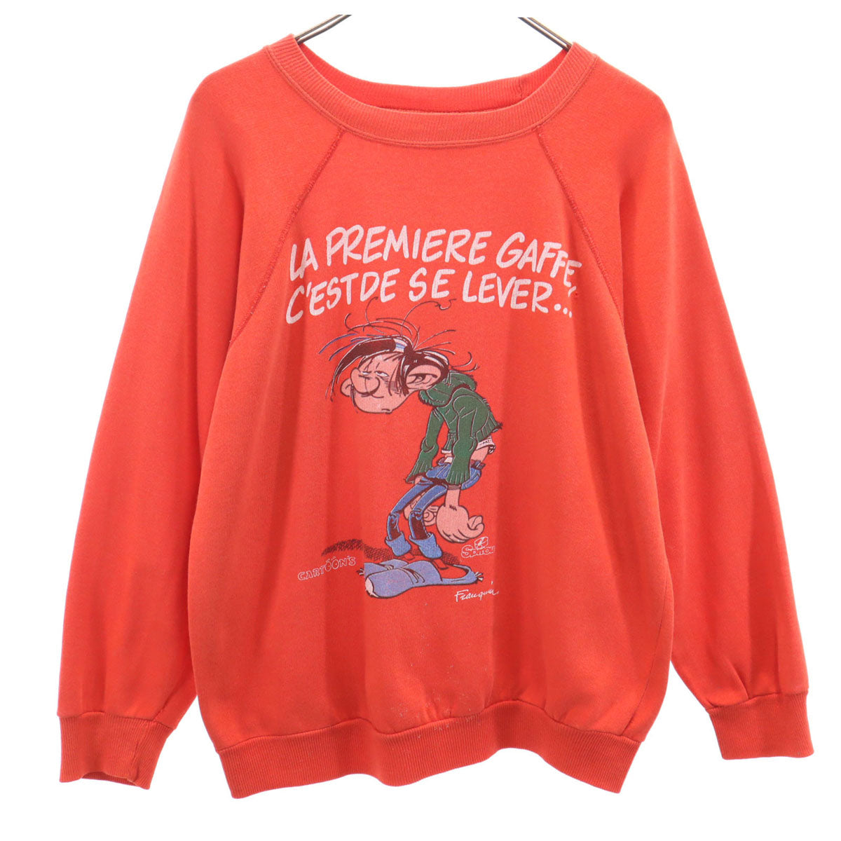 VINTAGE ヴィンテージ 80s ガストン・ラガフ 長袖 ラグラン スウェット L レッド メンズ