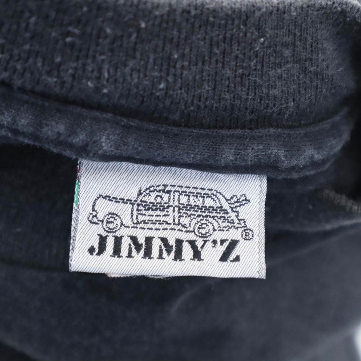 JIMMY'Z ジミーズ 90s オールド USA製 長袖 ワンポイント モックネック Tシャツ M ブラック メンズ