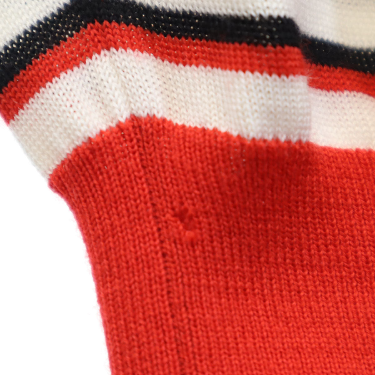 GUCCI グッチ イタリア製 ボーダー柄 長袖 Vネック カーディガン L レッド メンズ