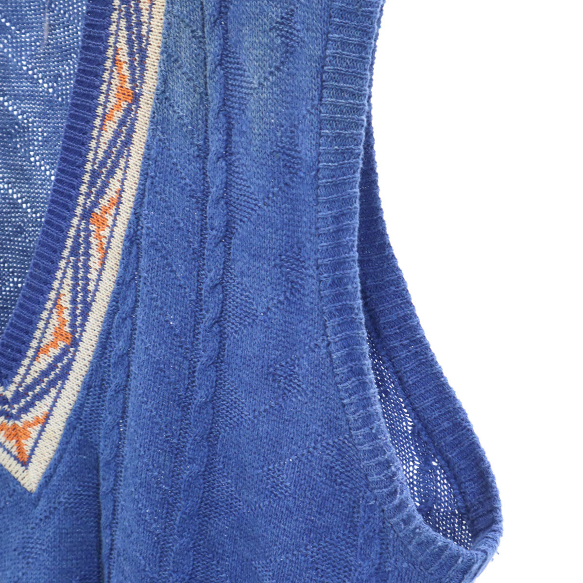 LANVIN STUDIO ランバンスタジオ ノースリーブ Vネック ニットベスト 50 ブルー メンズ