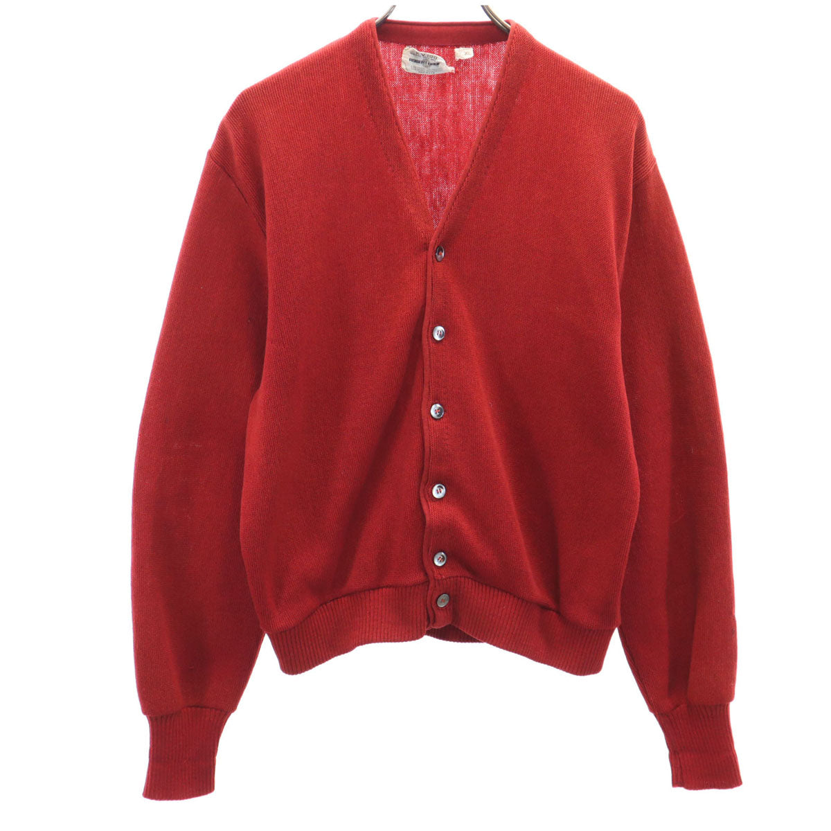 ロバートブルース 70s ヴィンテージ USA製 長袖 カーディガン XL レッド メンズ