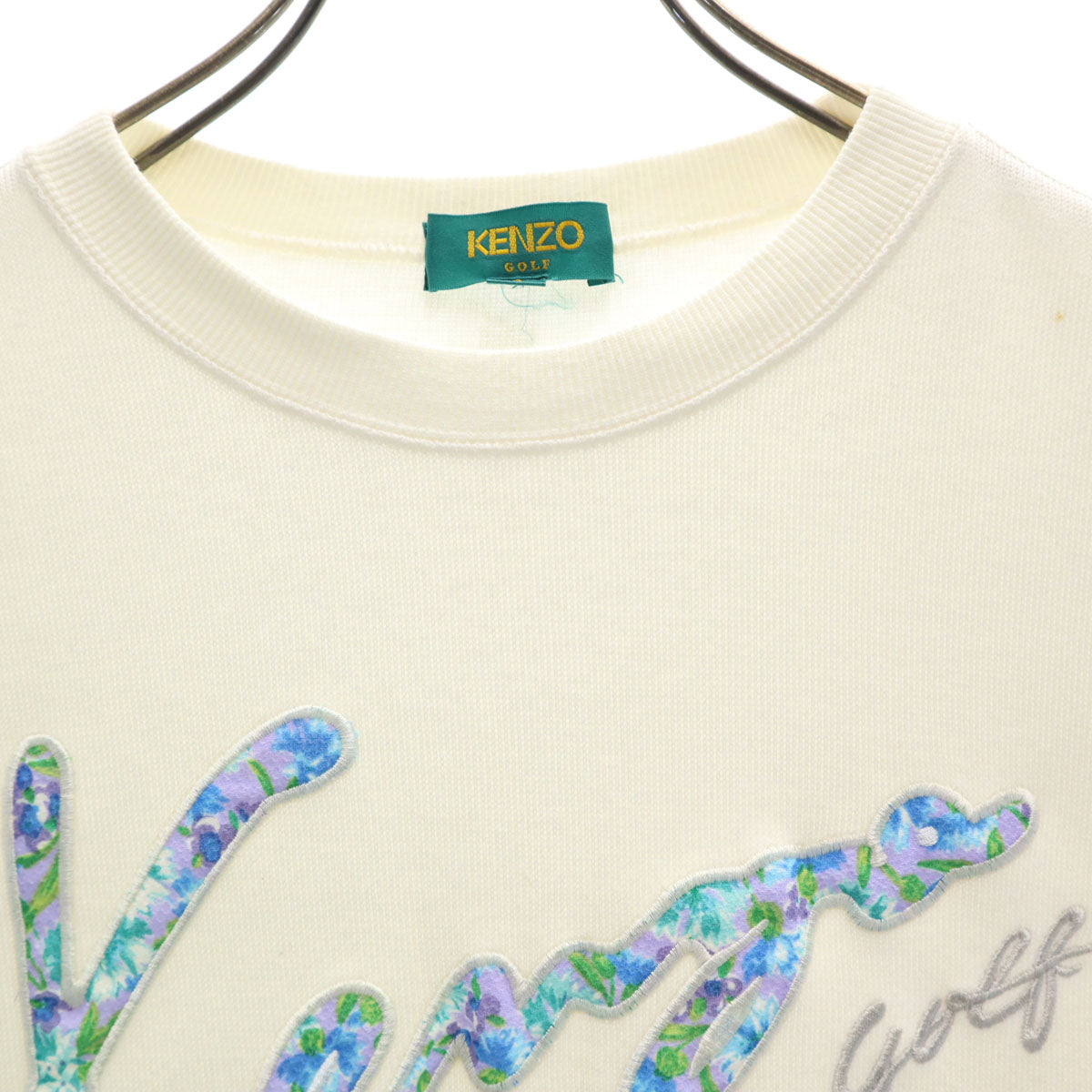 KENZO GOLF ケンゾーゴルフ 90s 日本製 オールド 長袖 スウェット トレーナー 2 アイボリー レディース