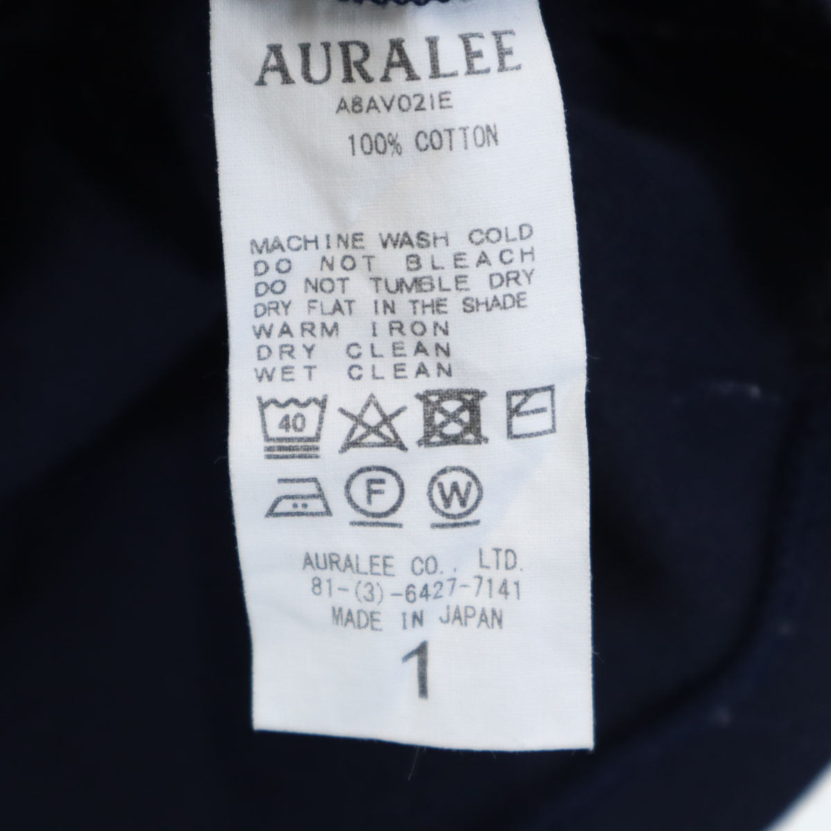 AURALEE オーラリー イエナ別注 長袖 Vネック カットソー 1 ネイビー ｘ IENA レディース