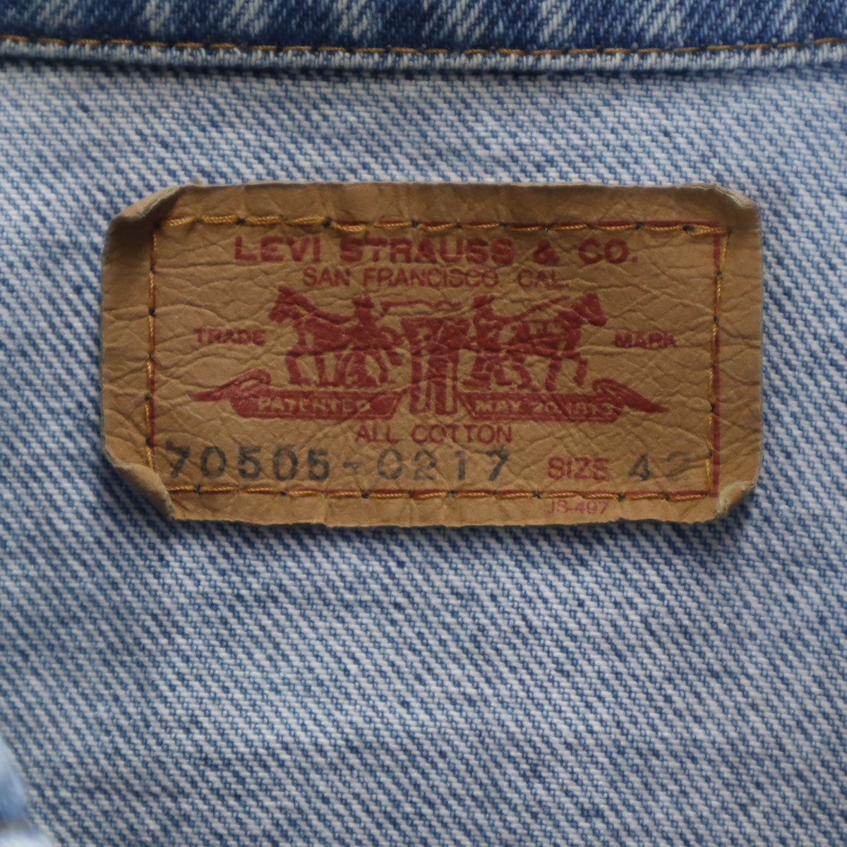 Levi's リーバイス 90s 70505-0217 オールド 日本製 4thタイプ デニムジャケット 42 ウォッシュブルー Gジャン メンズ