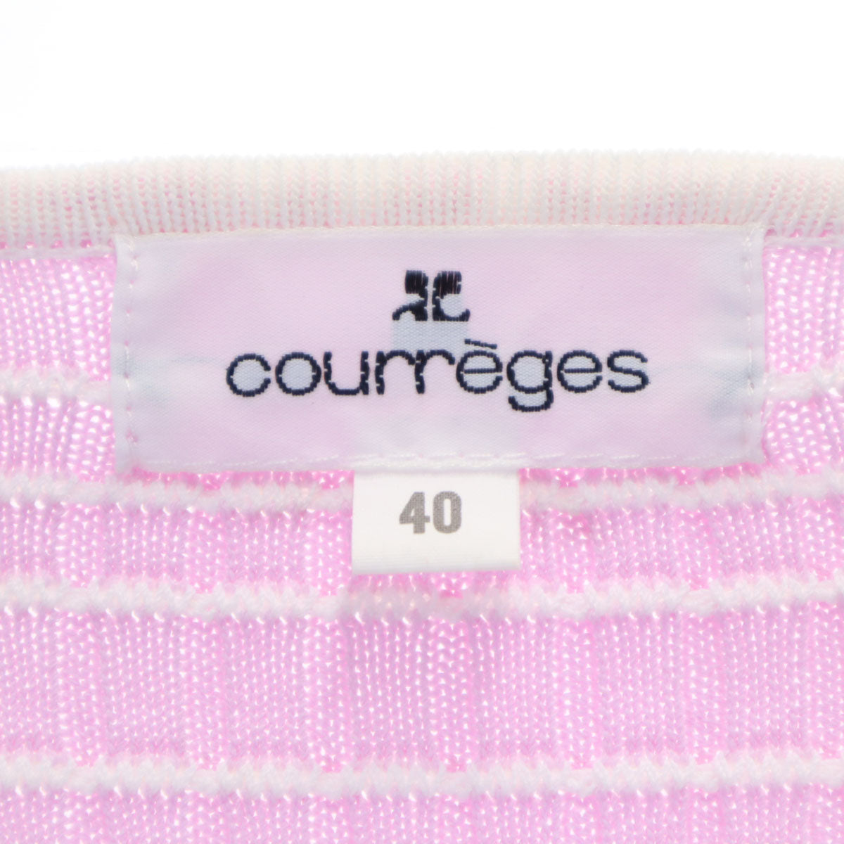 courreges クレージュ 7分袖 ビーズ付き ニットカーディガン 40 ピンク レディース