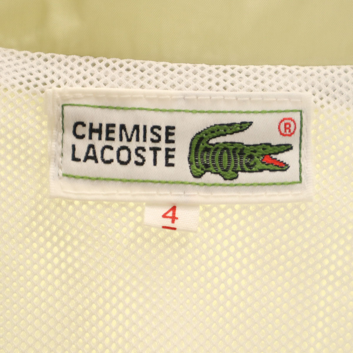 CHEMISE LACOSTE シュミーズラコステ ウインドブレーカー 上下 セットアップ 4 ベージュ 裏メッシュ 収納袋付き メンズ
