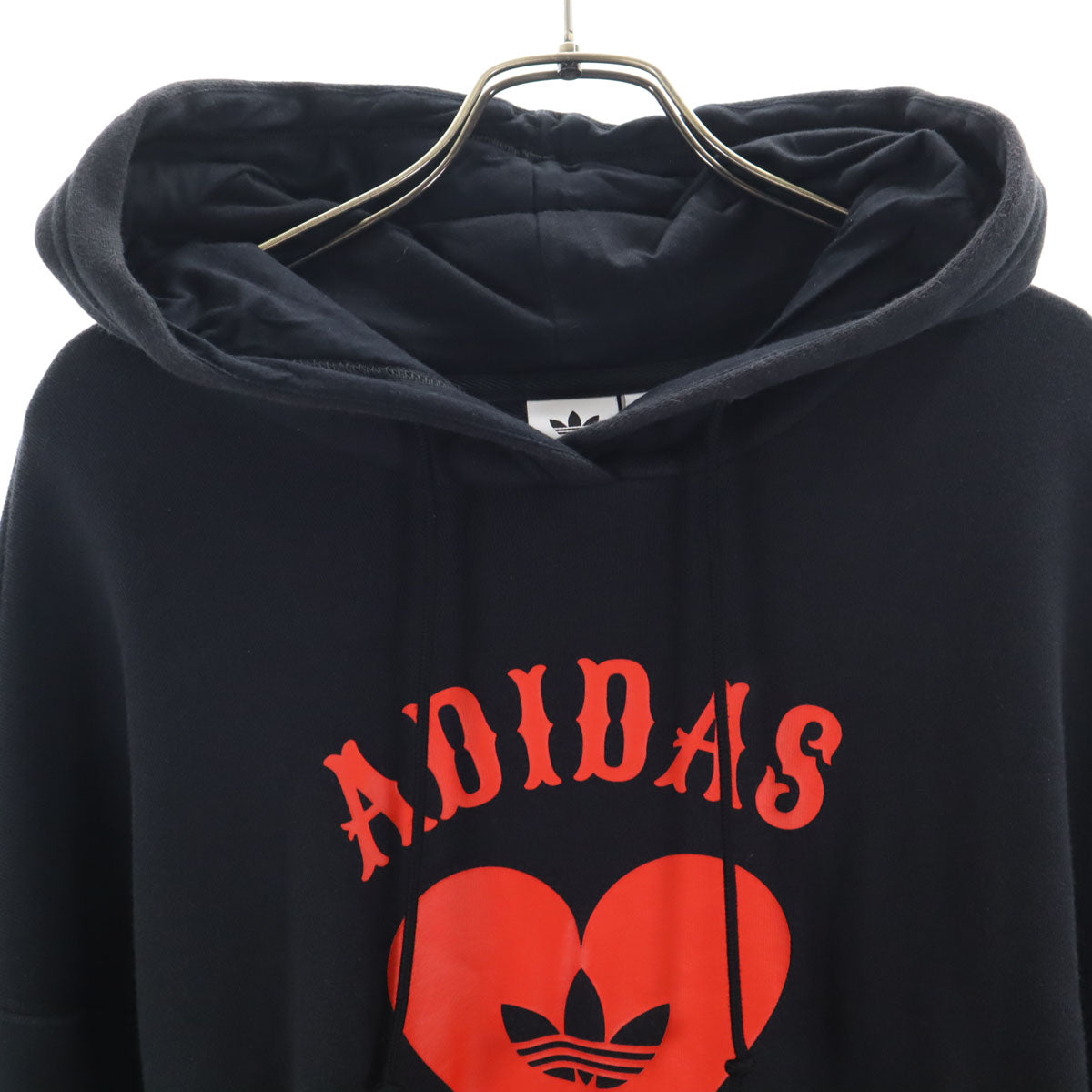 adidas Originals アディダスオリジナルス トレフォイルロゴ 長袖 スウェットパーカー L ブラック レディース