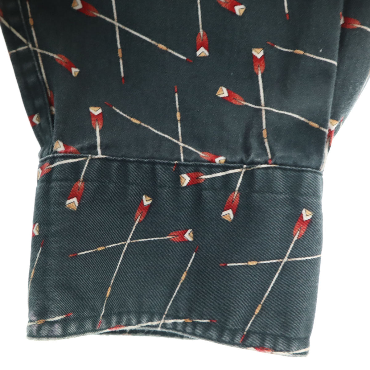 CHAPS RALPH LAUREN チャップスラルフローレン 80s ヴィンテージ 総柄 長袖 コットンシャツ L ダークグリーン メンズ