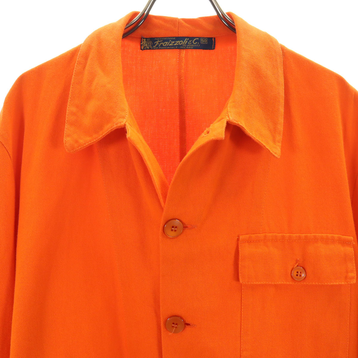 Fraizzoli フライツォーリ イタリア製 ワークジャケット 50 オレンジ メンズ
