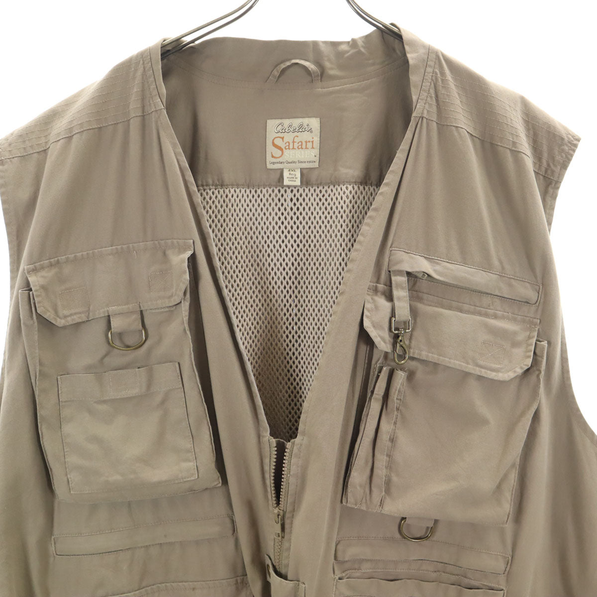 CABELA'S カベラス ビッグサイズ ノースリーブ フィッシング ベスト 4XL ベージュ サファリベスト メンズ