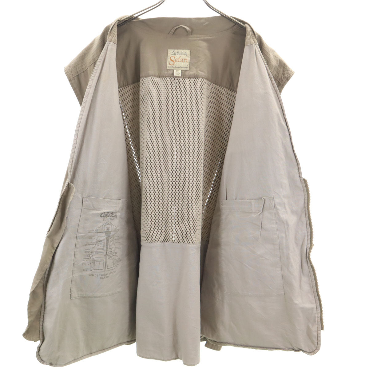 CABELA'S カベラス ビッグサイズ ノースリーブ フィッシング ベスト 4XL ベージュ サファリベスト メンズ