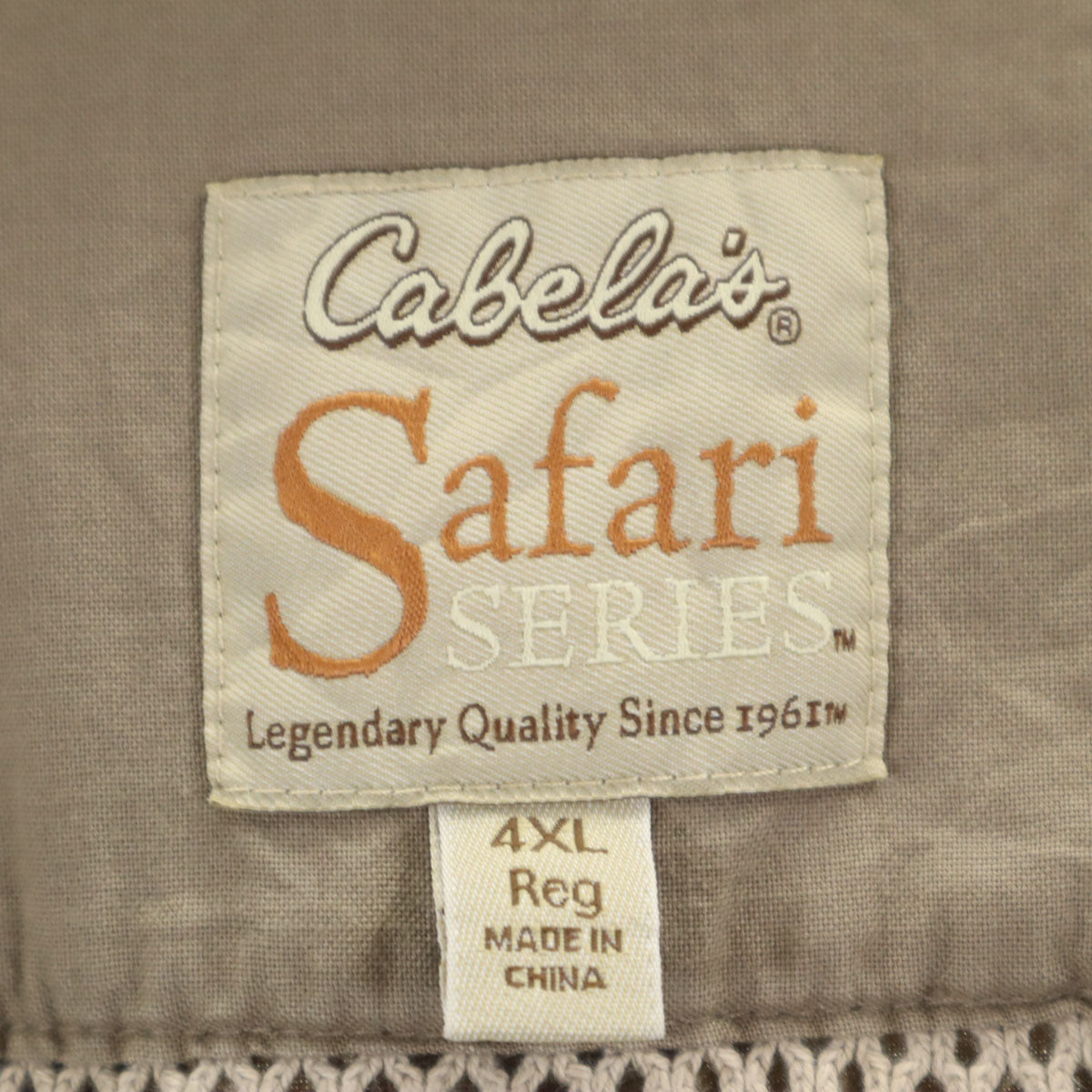 CABELA'S カベラス ビッグサイズ ノースリーブ フィッシング ベスト 4XL ベージュ サファリベスト メンズ