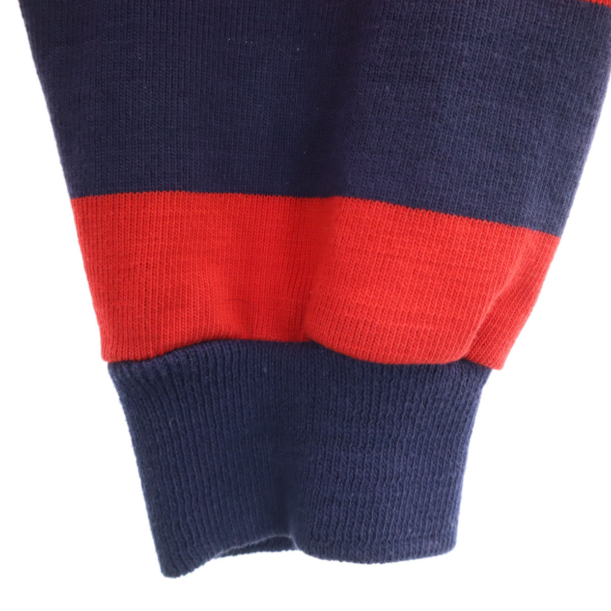 CAMPUS キャンパス 80s ヴィンテージ USA製 ボーダー柄 長袖 ポロシャツ XL レッド メンズ