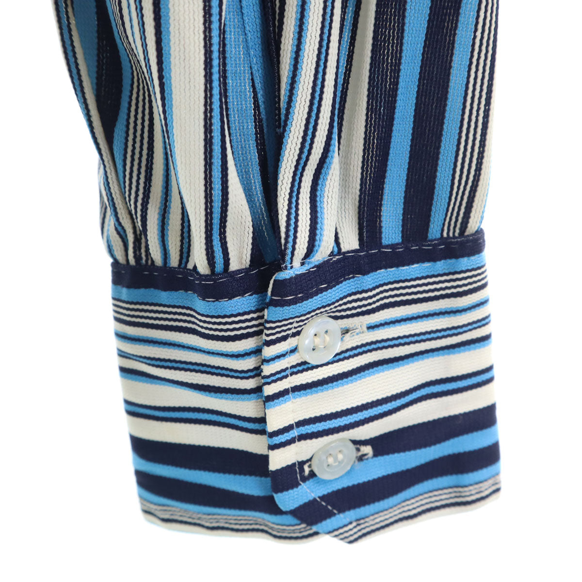 ダーウィン 60s 70s ヴィンテージ 日本製 ストライプ柄 長袖 ボックスカット シャツ ブルー メンズ