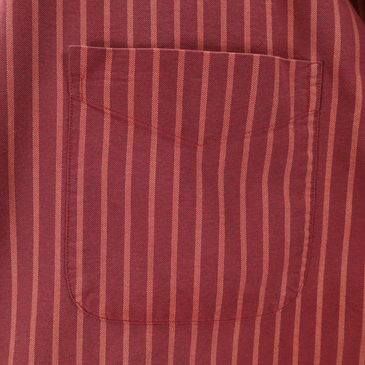 STJOHN’sBAY セントジョンズベイ 90s ビッグサイズ オールド ストライプ柄 長袖 コットンシャツ XXL レッド メンズ