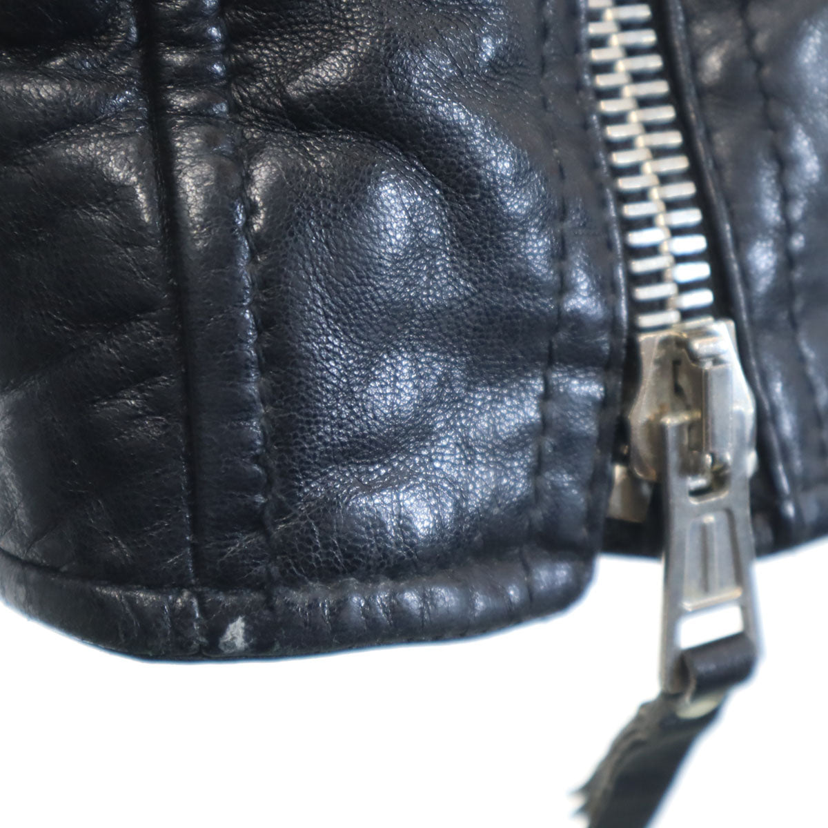 BALENCIAGA バレンシアガ フランス製 ラムレザー ダブルライダースジャケット 36 ブラック レディース