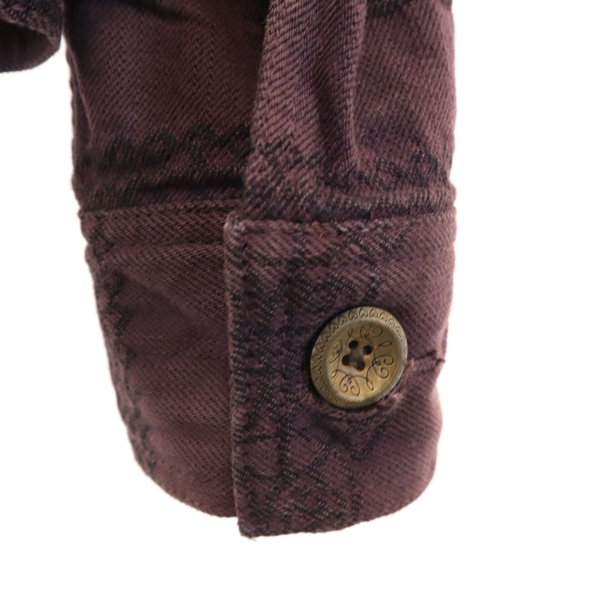 SHAREEF シャリーフ 日本製 総柄 トラッカー ジャケット 1 ボルドー メンズ