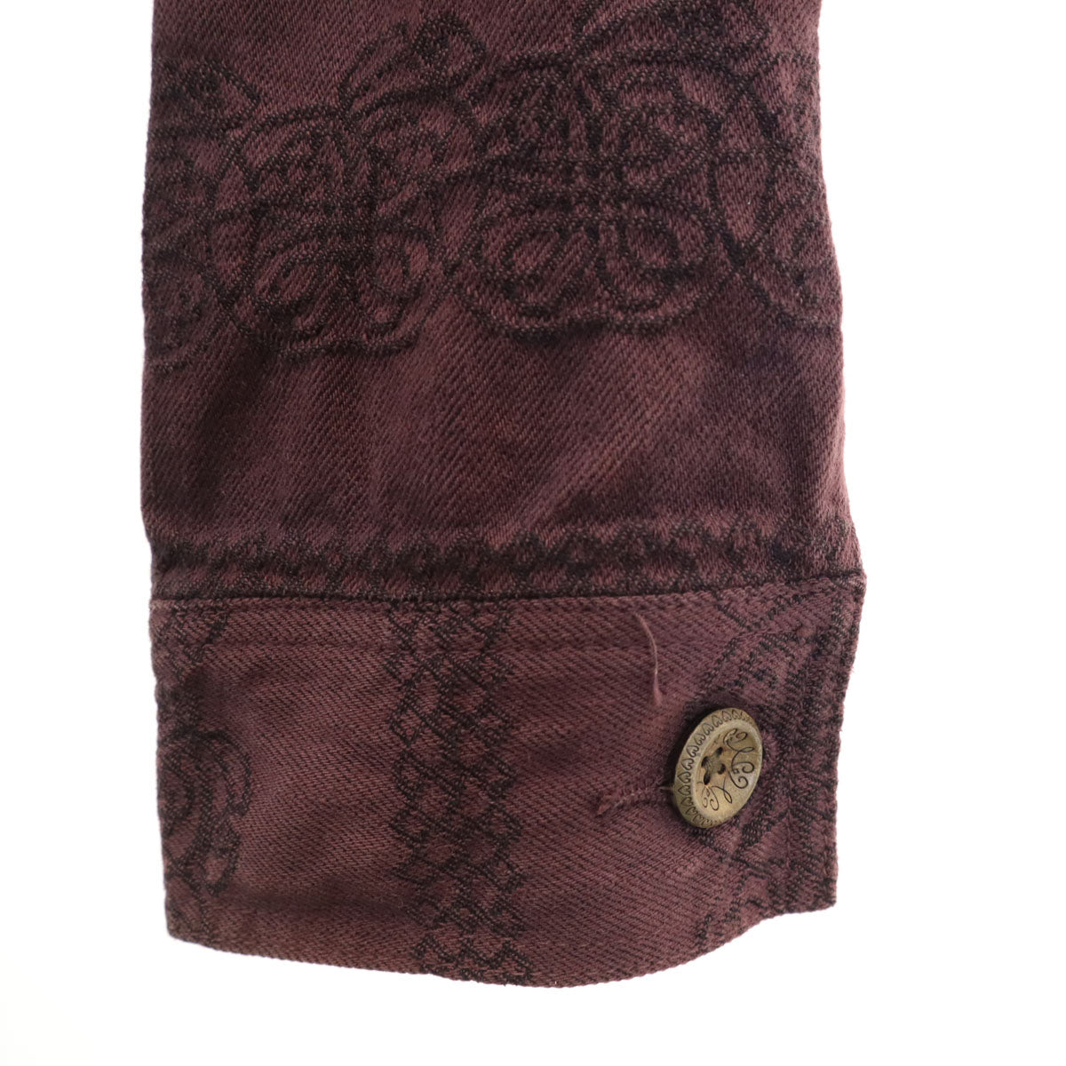 SHAREEF シャリーフ 日本製 総柄 トラッカー ジャケット 1 ボルドー メンズ