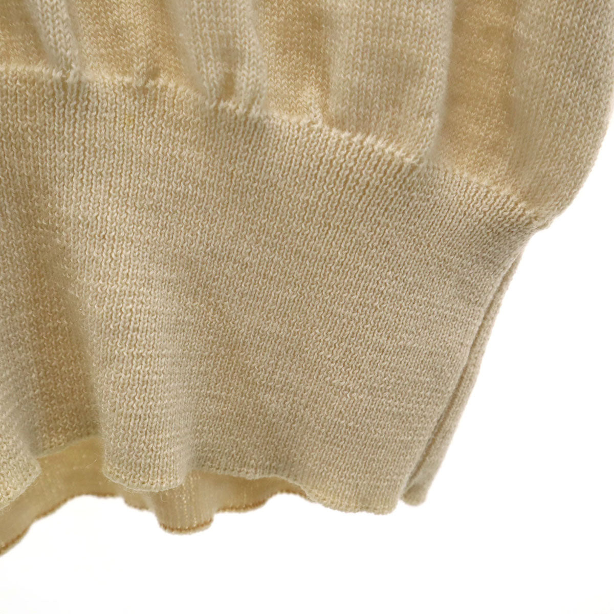 Valentino Garavani ヴァレンティノガラヴァーニ イタリア製 ウール100％ 半袖 オープンカラー セーター 38/4 ベージュ系 ニット レディース