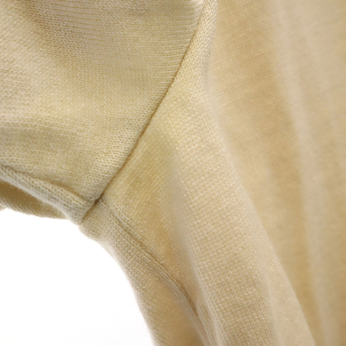 Valentino Garavani ヴァレンティノガラヴァーニ イタリア製 ウール100％ 半袖 オープンカラー セーター 38/4 ベージュ系 ニット レディース