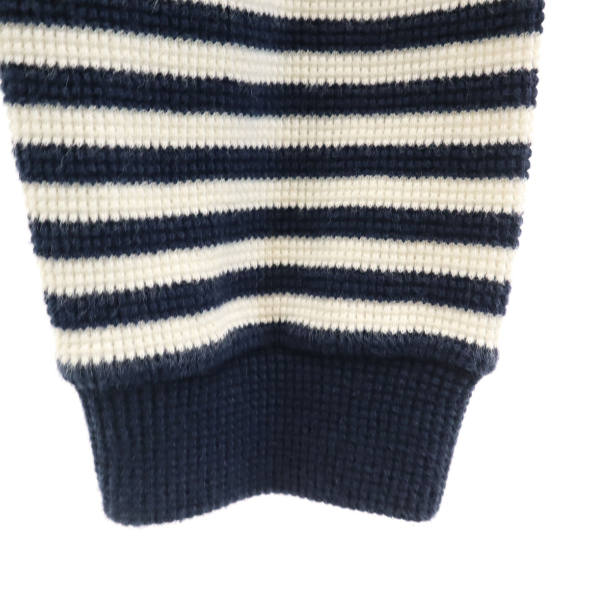 ソルテ ボーダー柄 長袖 ショート丈 ニット ネイビー セーター レディース