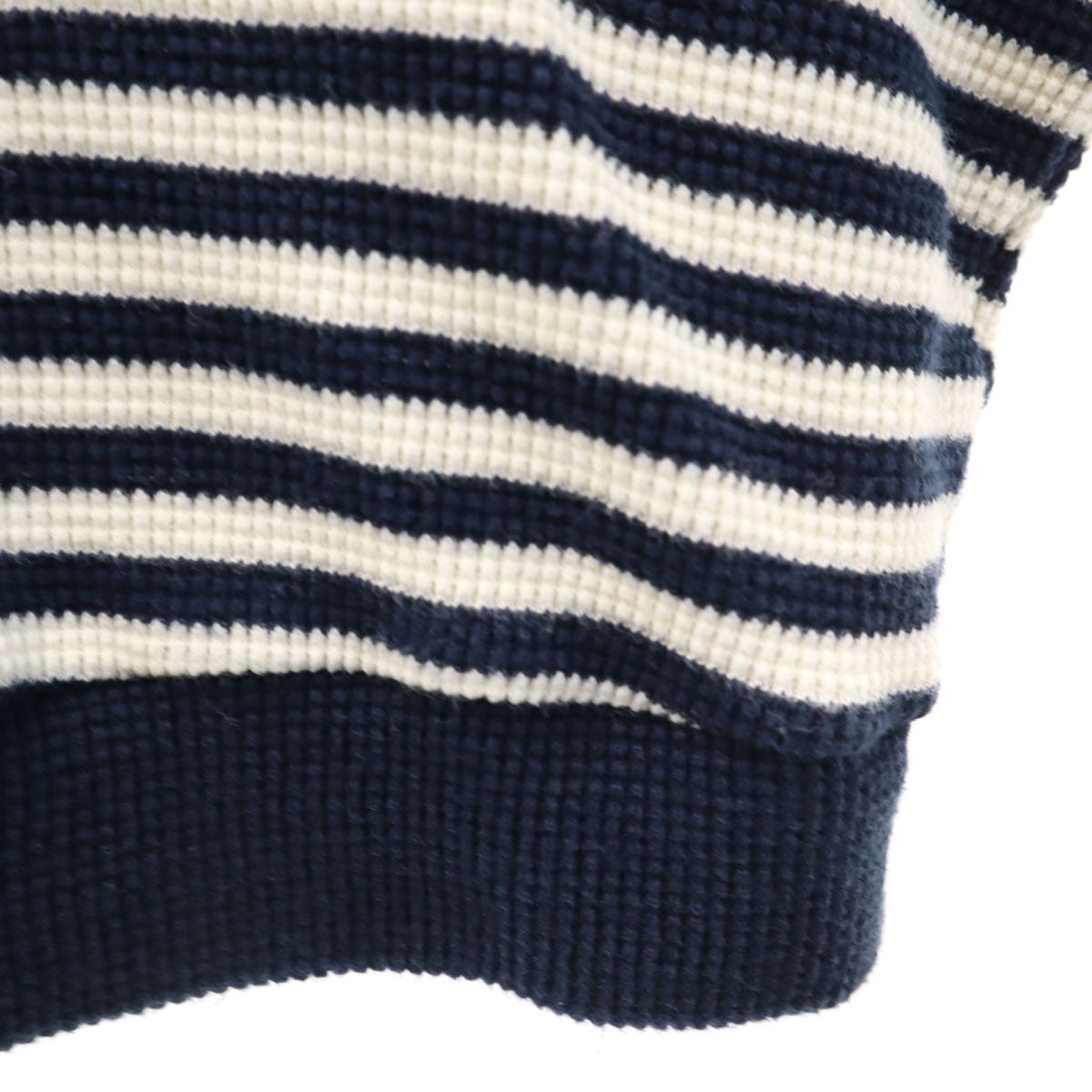 ソルテ ボーダー柄 長袖 ショート丈 ニット ネイビー セーター レディース