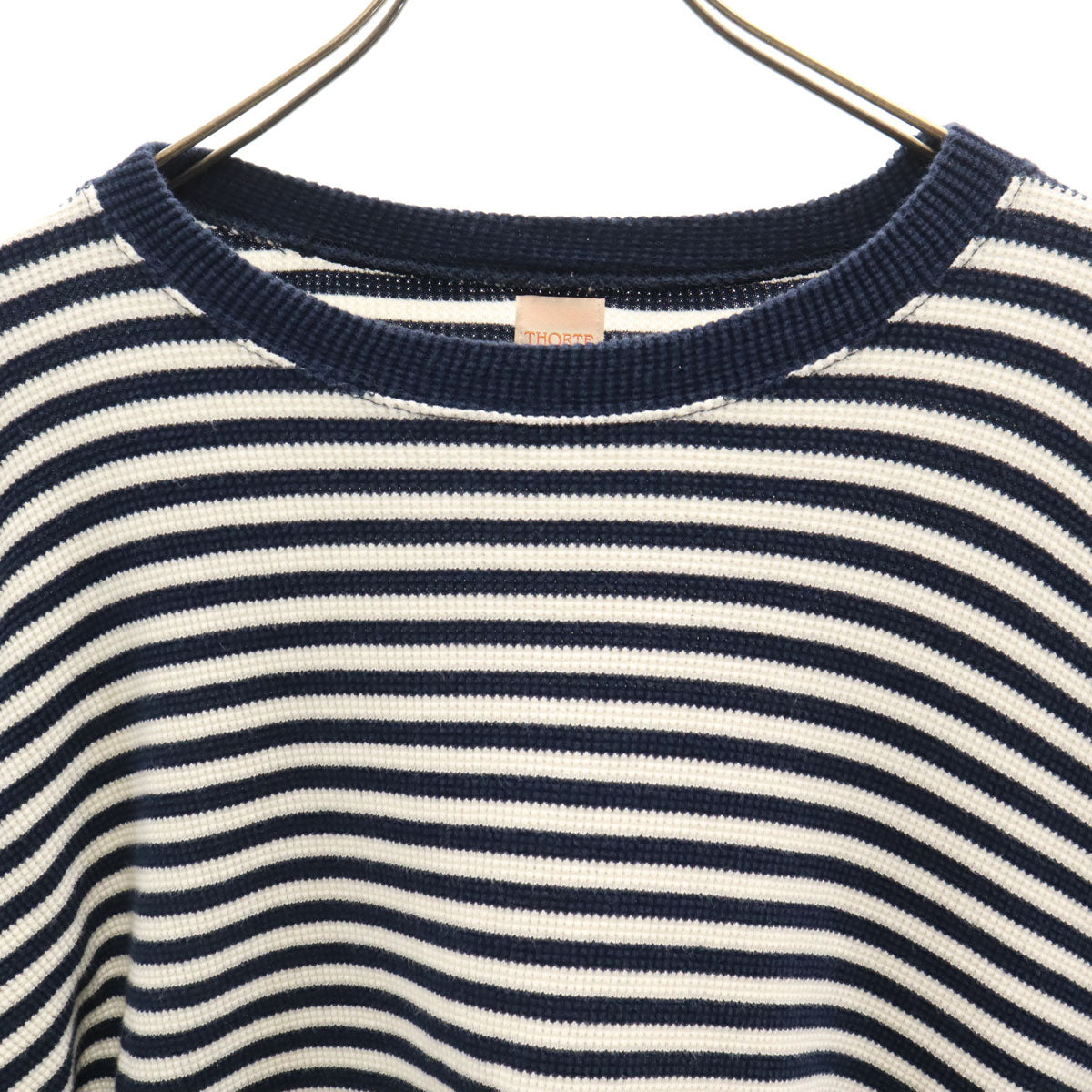 ソルテ ボーダー柄 長袖 ショート丈 ニット ネイビー セーター レディース