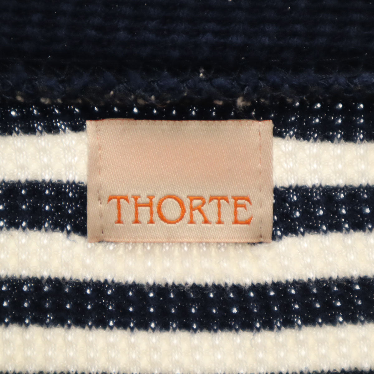 ソルテ ボーダー柄 長袖 ショート丈 ニット ネイビー セーター レディース