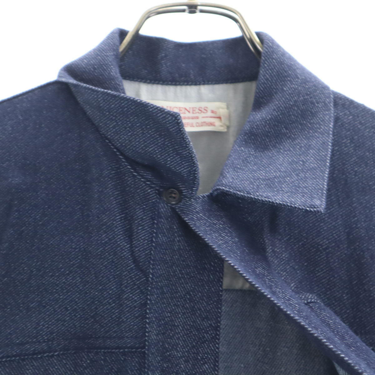 ナイスネス シルク100％ 日本製 ジャケット 上下 セットアップ M ネイビー メンズ