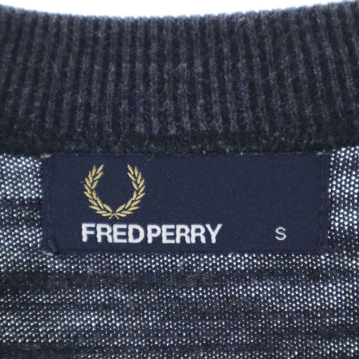 FRED PERRY フレッドペリー 長袖 クルーネック ニット S チャコール メンズ