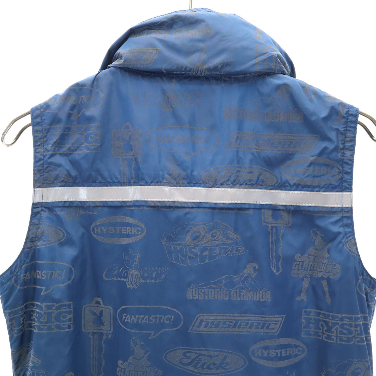 HYSTERICS ヒステリックス 総柄 ノースリーブ ナイロン ベスト 上下 セットアップ free ブルー NP10113 ON61215 アウトドア メンズ