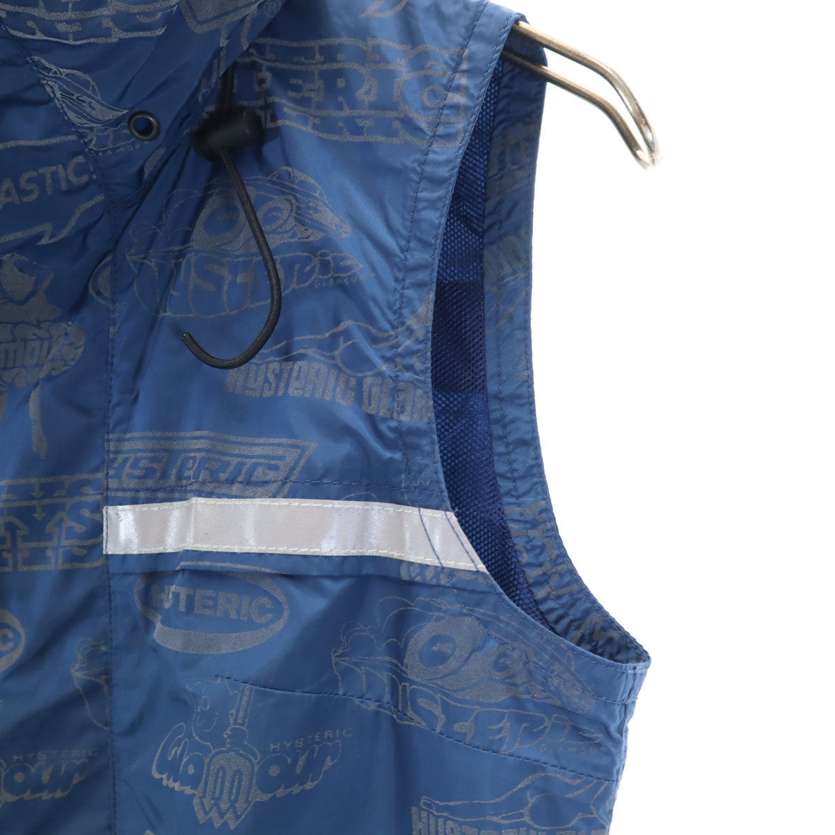 HYSTERICS ヒステリックス 総柄 ノースリーブ ナイロン ベスト 上下 セットアップ free ブルー NP10113 ON61215 アウトドア メンズ