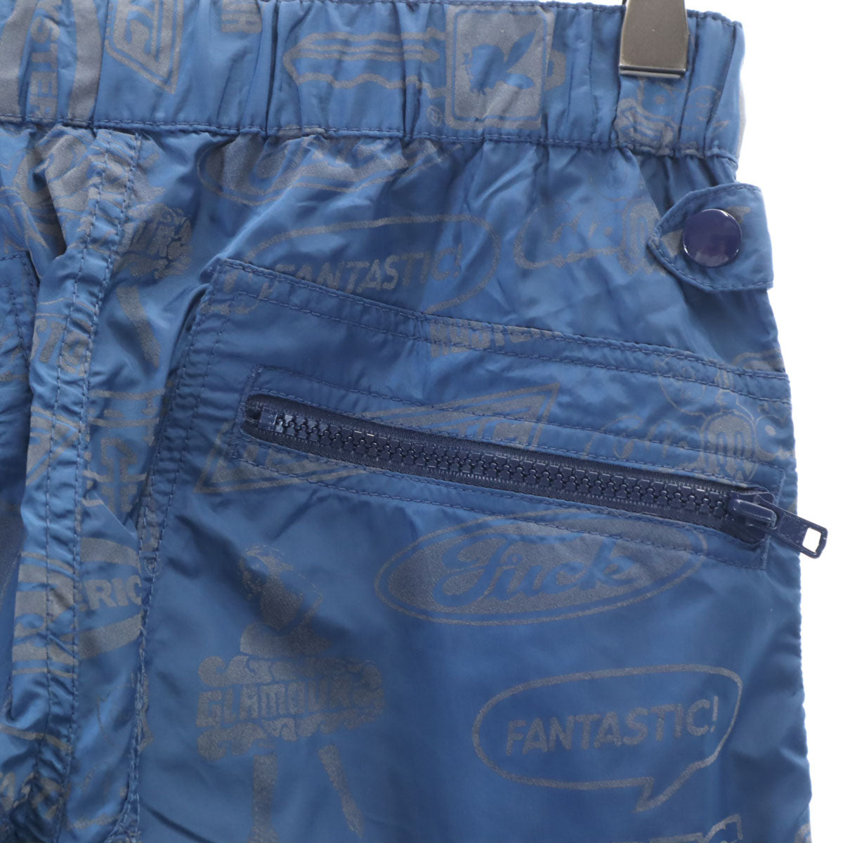 HYSTERICS ヒステリックス 総柄 ノースリーブ ナイロン ベスト 上下 セットアップ free ブルー NP10113 ON61215 アウトドア メンズ