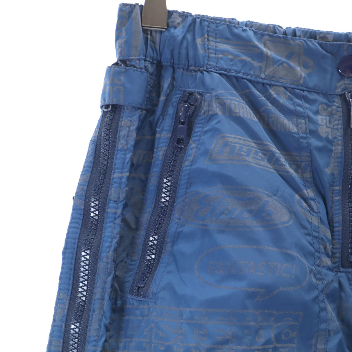 HYSTERICS ヒステリックス 総柄 ノースリーブ ナイロン ベスト 上下 セットアップ free ブルー NP10113 ON61215 アウトドア メンズ