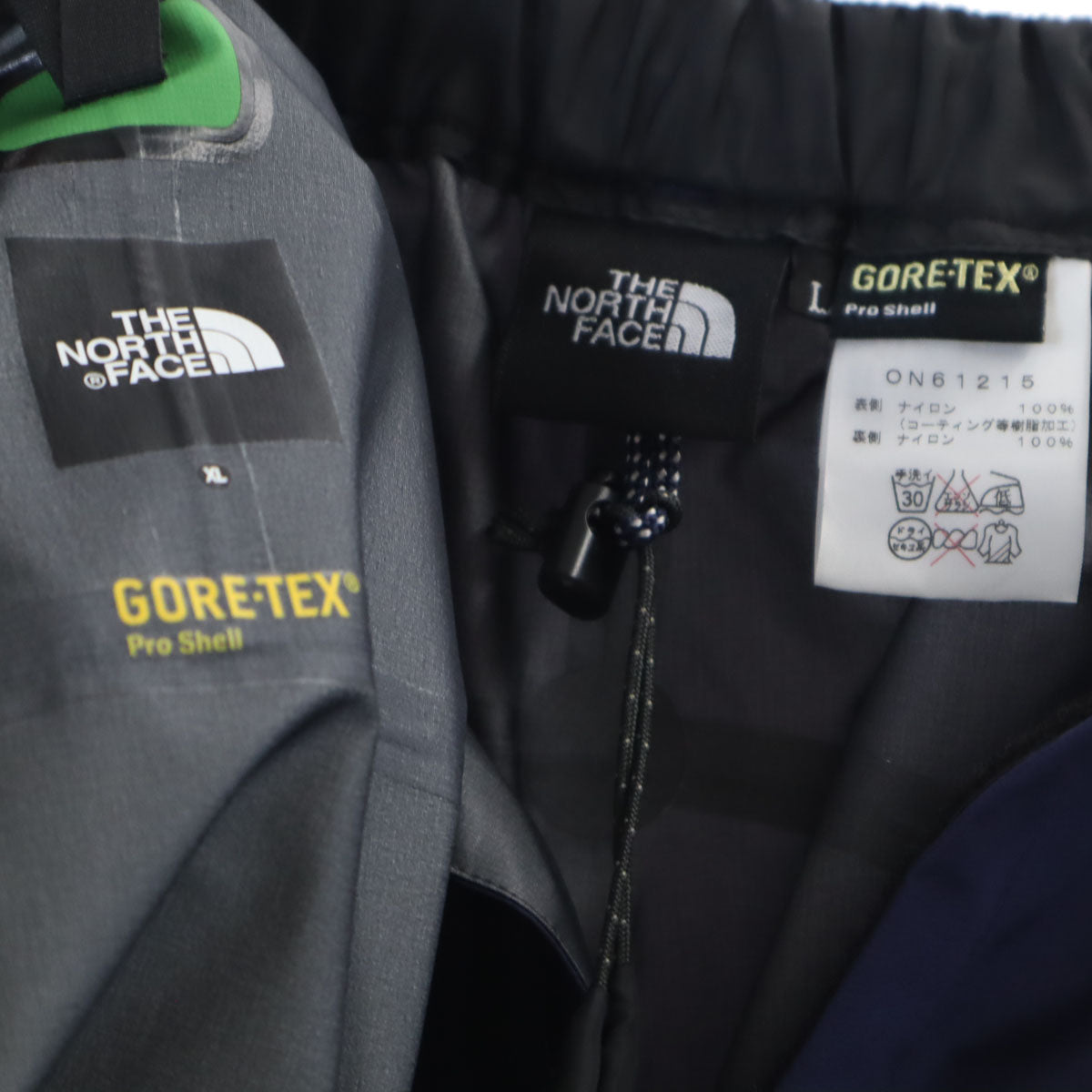 THE NORTH FACE ザノースフェイス GORE-TEX ナイロンジャケット 上下 セットアップ L グリーン メンズ