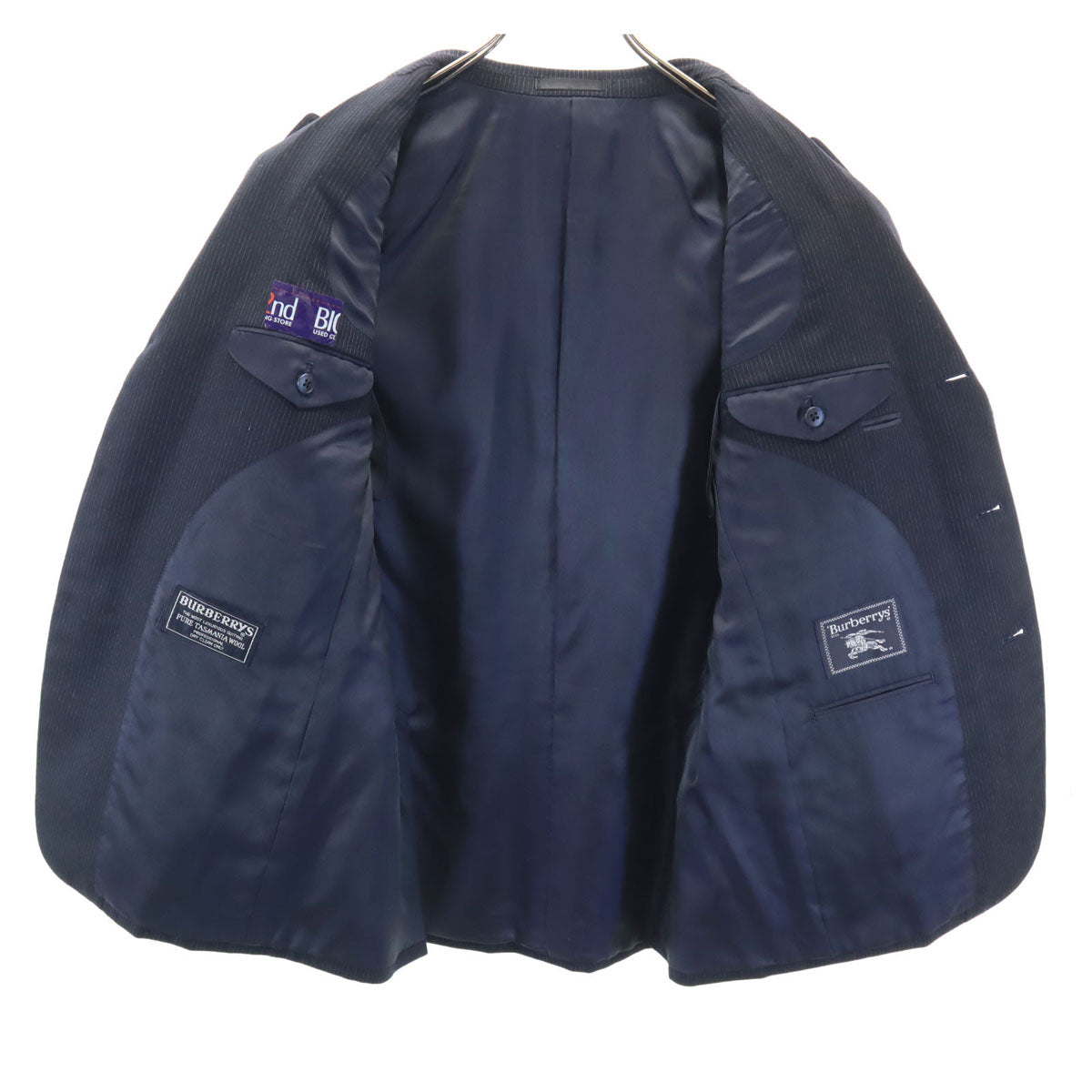 Burberrys バーバリーズ 90s オールド 日本製 ストライプ柄 スーツ 上下 セットアップ 94-84-165 ブラック メンズ