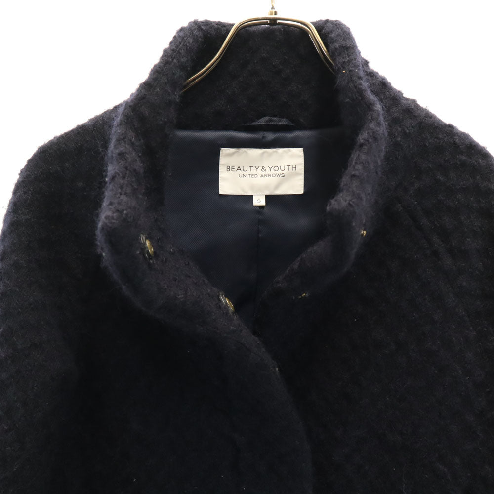 BEAUTY&YOUTH UNITED ARROWS ビューティーアンドユースユナイテッドアローズ ハイネック ウールジャケット S 濃紺 レディース