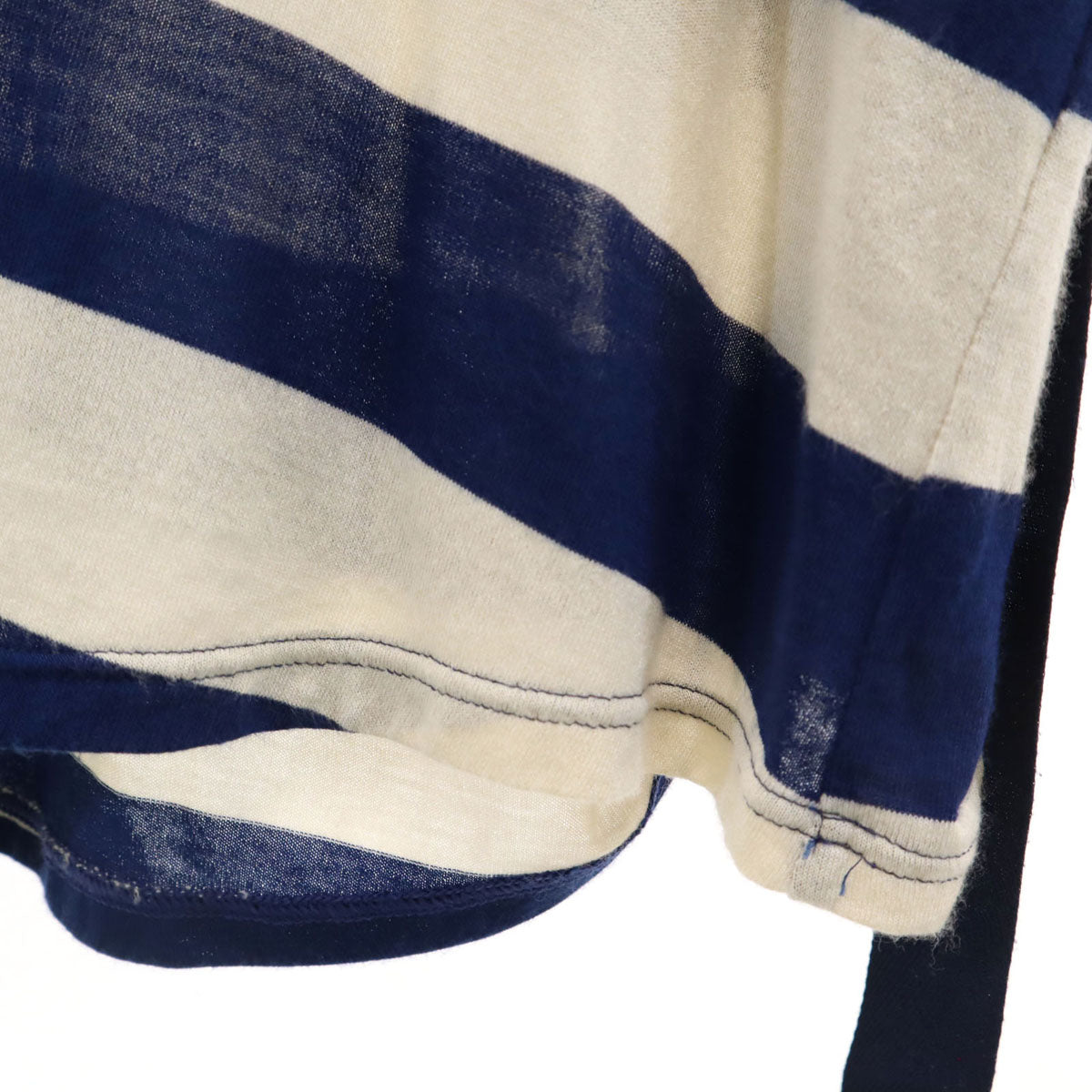 LIMI feu リミフゥ 日本製 ボーダー柄 長袖 Tシャツ S ブルー ロンT レディース