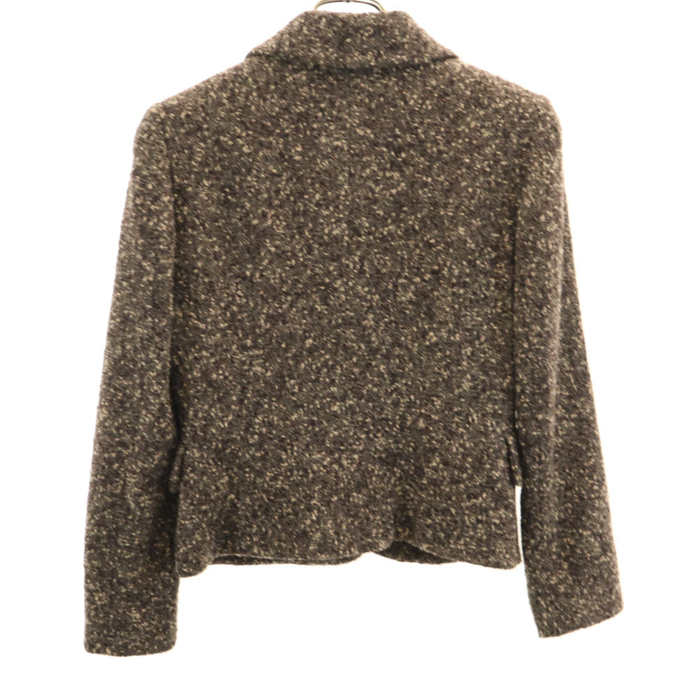 ユーバイウンガロ 日本製 ショールカラー ツイード ジャケット 36 ブラウン系 U by ungaro レディース