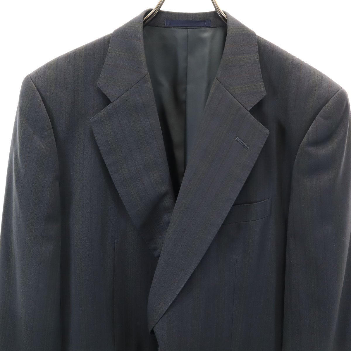 Aquascutum アクアスキュータム 90s オールド ストライプ柄 テーラードジャケット BE-5 グレー系 メンズ