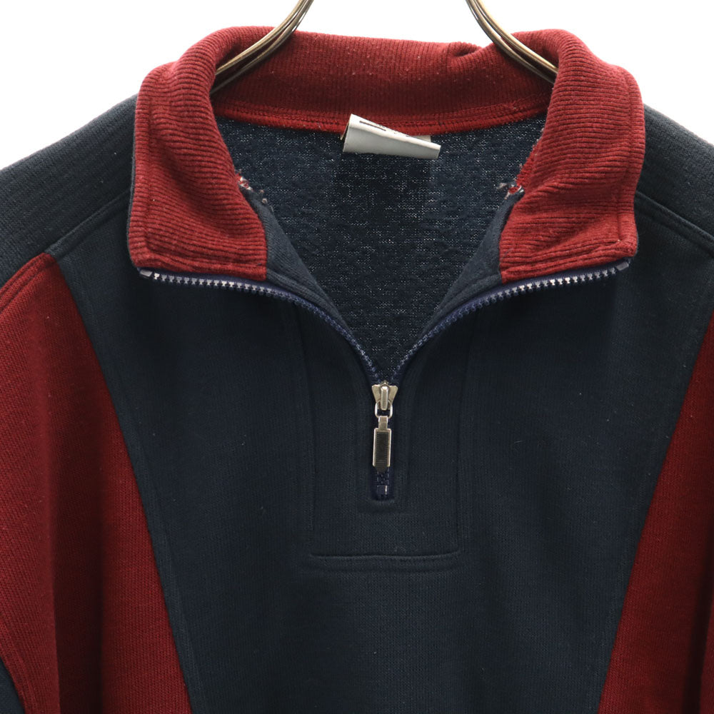 NCAA 長袖 ハーフジップ スウェット L ネイビー系 NCAA プルオーバー メンズ