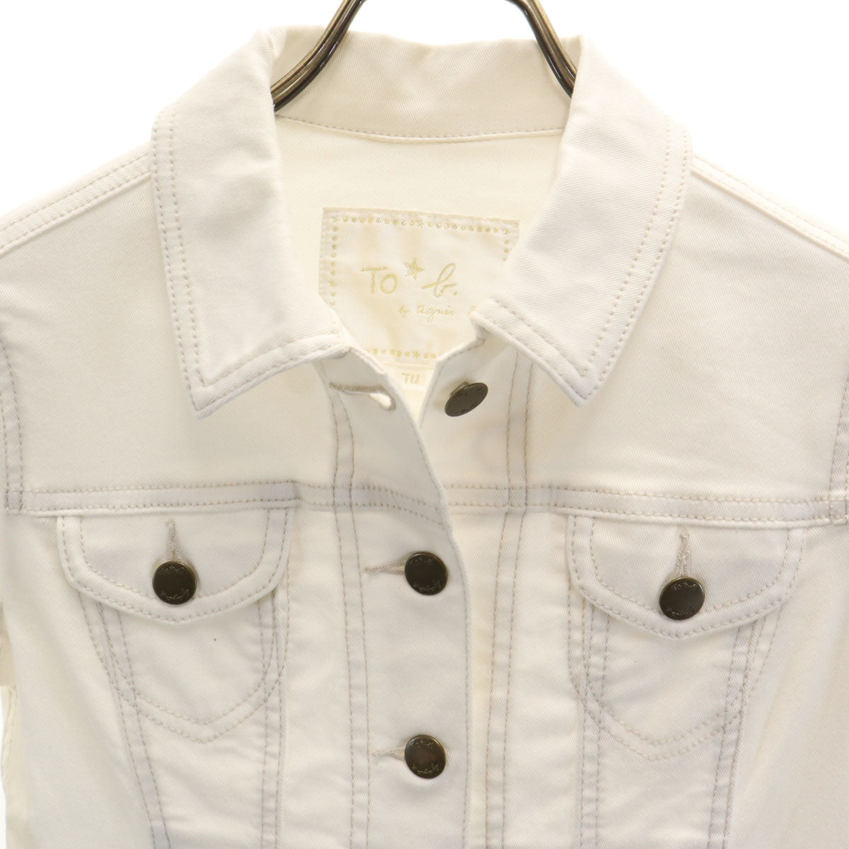 agnes b. アニエスベー トラッカー ジャケット TU ホワイト ジージャン ブルゾン レディース
