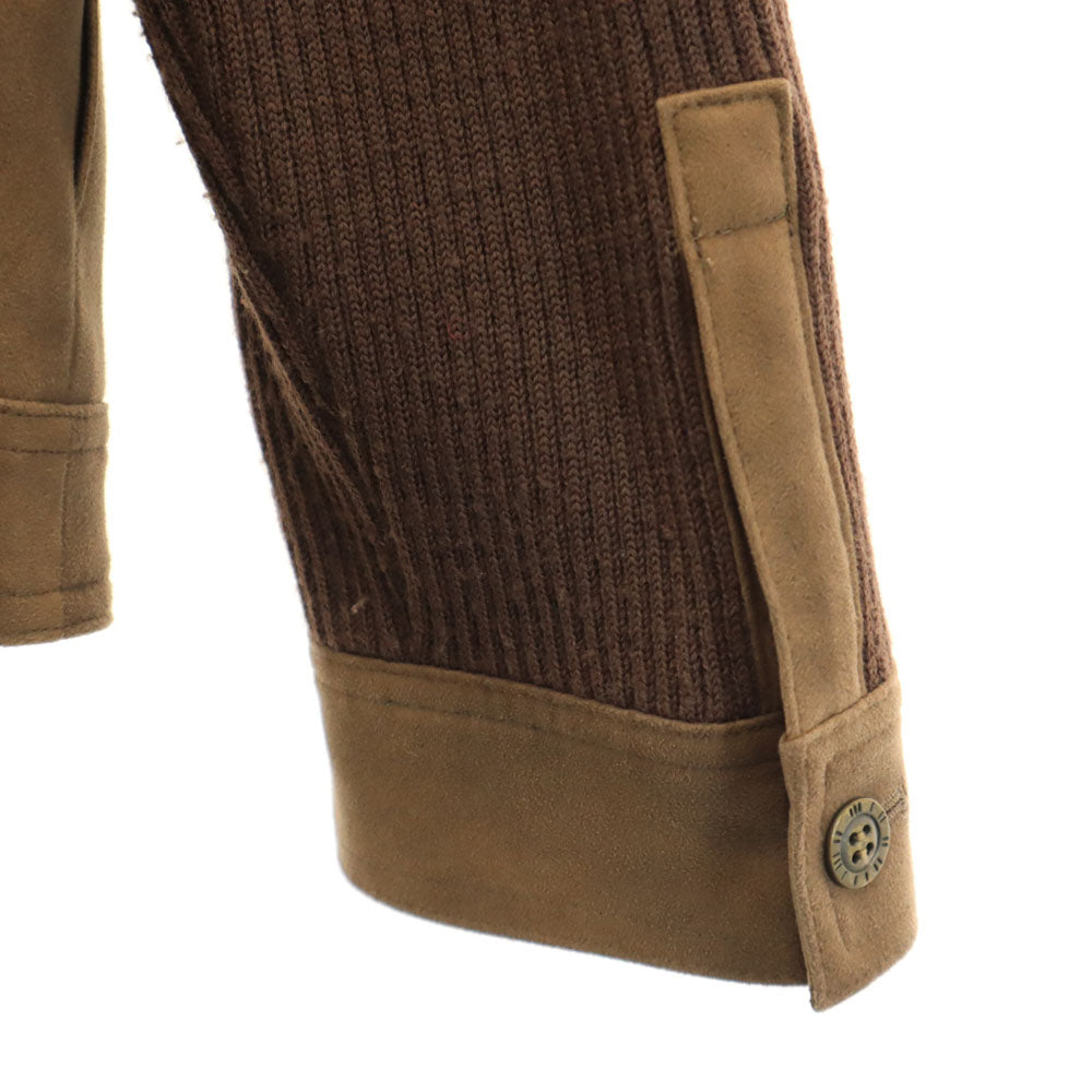 ノナ 日本製 ニット切替 フェイク スエードレザージャケット 13