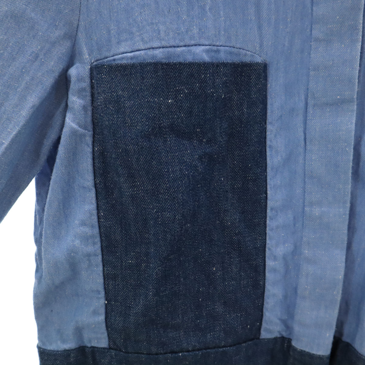 CELINE セリーヌ 長袖 ツートンカラー デニムシャツ 36 ライトブルー レディース