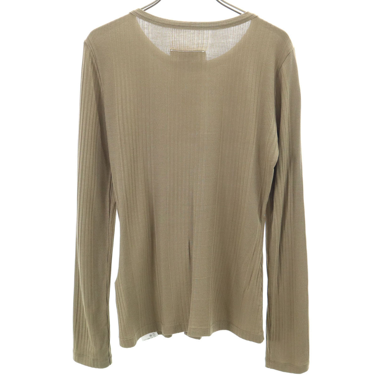MM6 エムエムシックス 22SS イタリア製 長袖 ロゴ刺繍 カットソー S ベージュ レディース