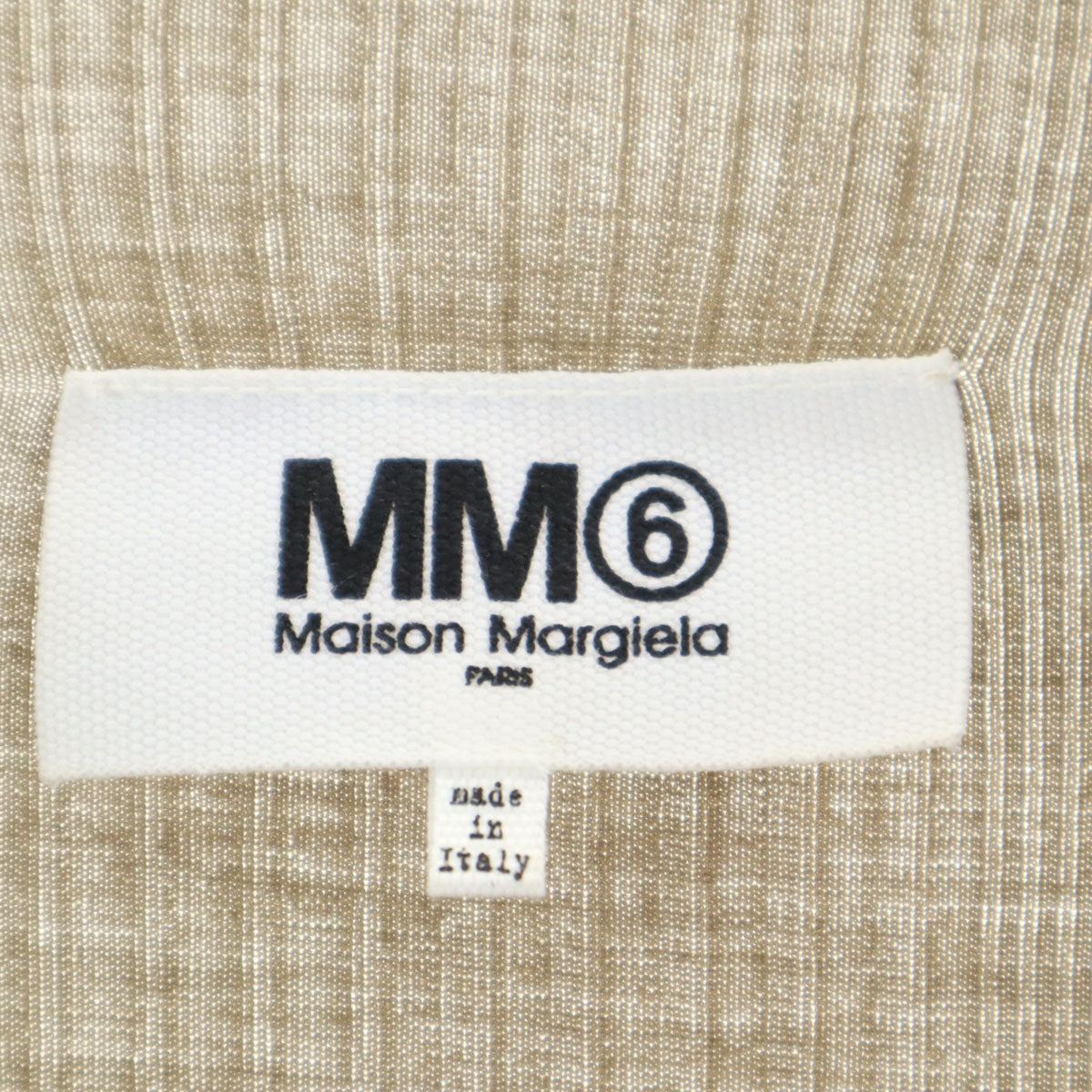 MM6 エムエムシックス 22SS イタリア製 長袖 ロゴ刺繍 カットソー S ベージュ レディース